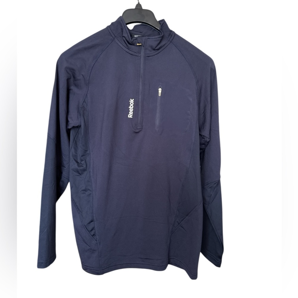 Reebok Men’s 1/2 Zip Performance Pullover Jacket Size M Navy Fleece Athletic